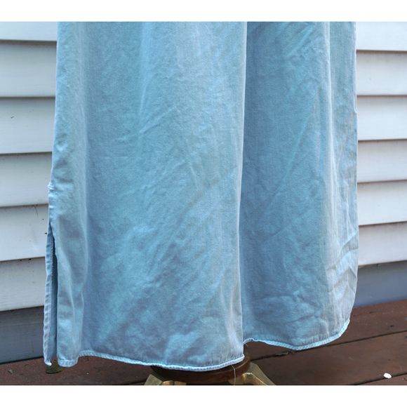 Vintage 90s Studio Ease Blue Green Cotton Maxi Dress - Picture 4 of 7